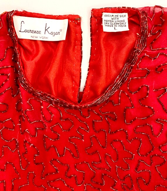 Laurence Kazar red beaded top - image 6