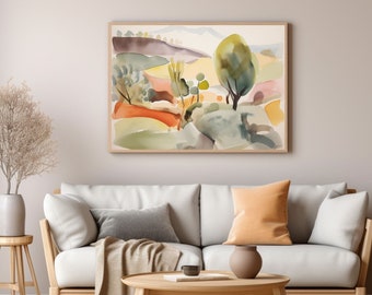 Abstract Landscape Wall Art, xLarge Abstract Canvas Print, Modern Abstract Painting, Contemporary Prints,Giclee Print