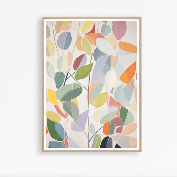 Australian Eucalyptus Print, Eucalyptus leaves Painting, Native Flora,  Abstract Floral Wall Art, botanical Art Print,  Instant download