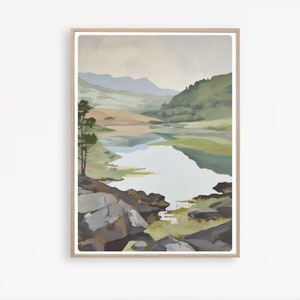 Lake Distrikt Druck, Windermere, England Malerei, Windermere Poster, Lake Distrikt Wandkunst, Instant Download
