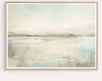 Coastal Landscape, Printable Modern Seascape, Abstract Ocean Painting, Calming Landscape,  Digital Download