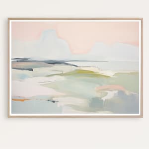Abstract Coastal Landscape, Printable Modern Seascape, Abstract Ocean Painting, Calming Landscape,  Digital Download