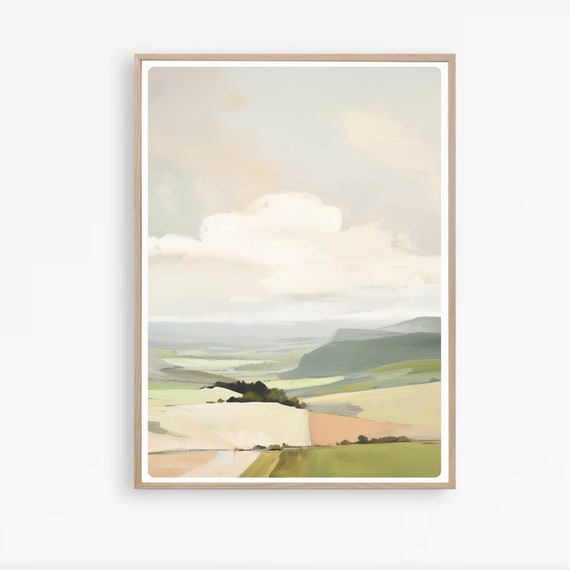 Large Landscape Art, Abstract landscape Print, Modern landscape Painting, Minimalist Wall Print, Instant Download