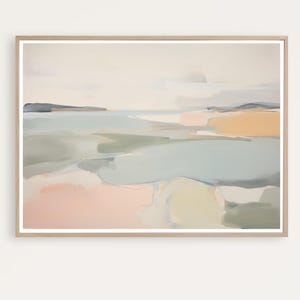 Coastal Beach Print, Printable Modern Seascape, Abstract Coastal Landscape, Ocean Painting, Beach House Decor, Digital Download