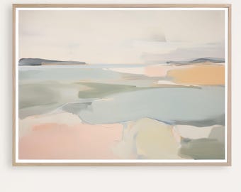 Coastal Beach Print, Printable Modern Seascape, Abstract Coastal Landscape, Ocean Painting, Beach House Decor, Digital Download