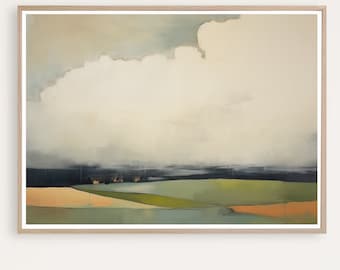 Abstract Landscape Wall Art, Modern Landscape Painting, Printable Large Landscape, Digital Download