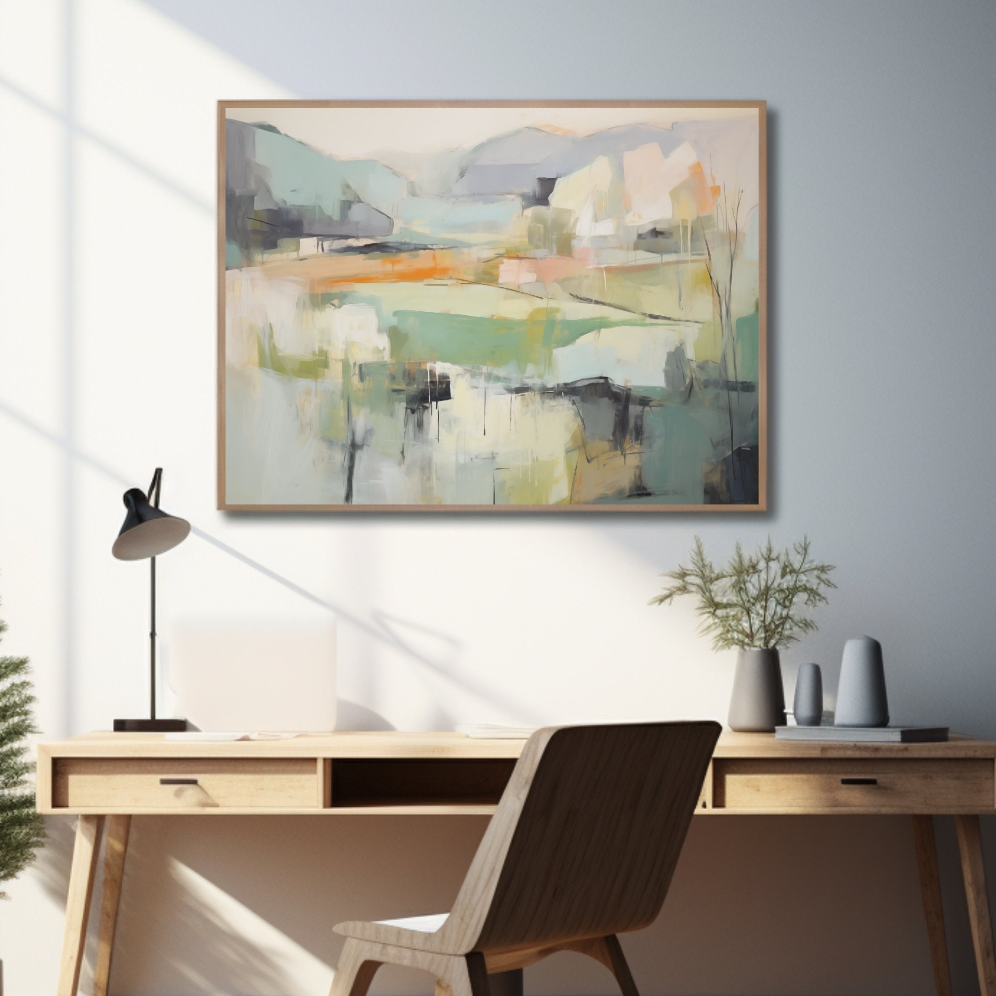 Neutral Abstract Landscape, Abstract Watercolor, Landscape Painting ...