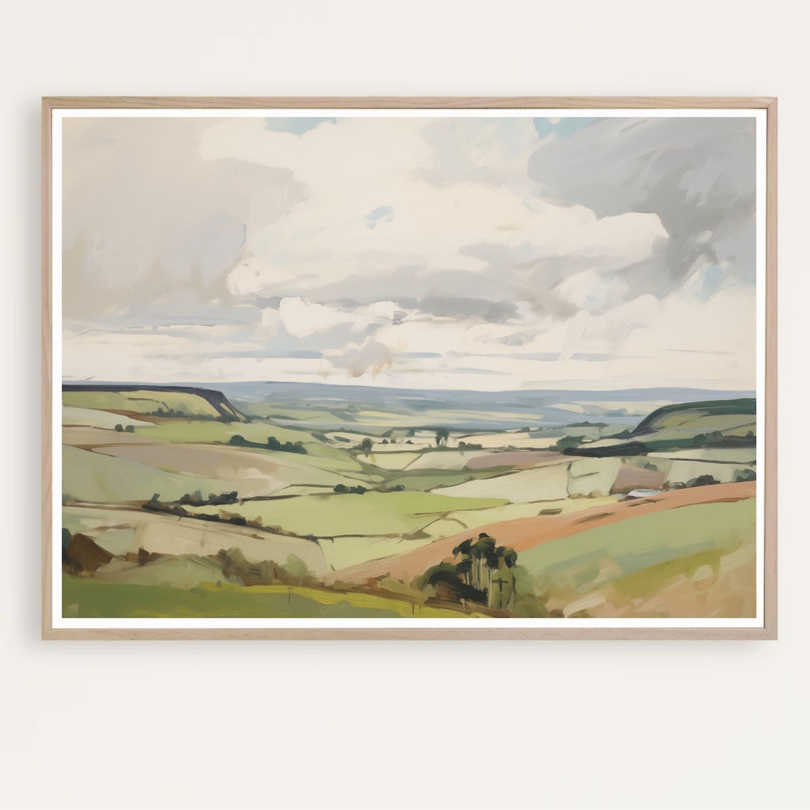 Country Landscape Print, Abstract Landscape Wall Art, Printable ...