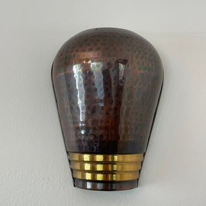 Vtg Metal Wall Pocket Hanging Vase / Rosenthal Netter / 11-224 / 1970s style / Shiny Brown Copper