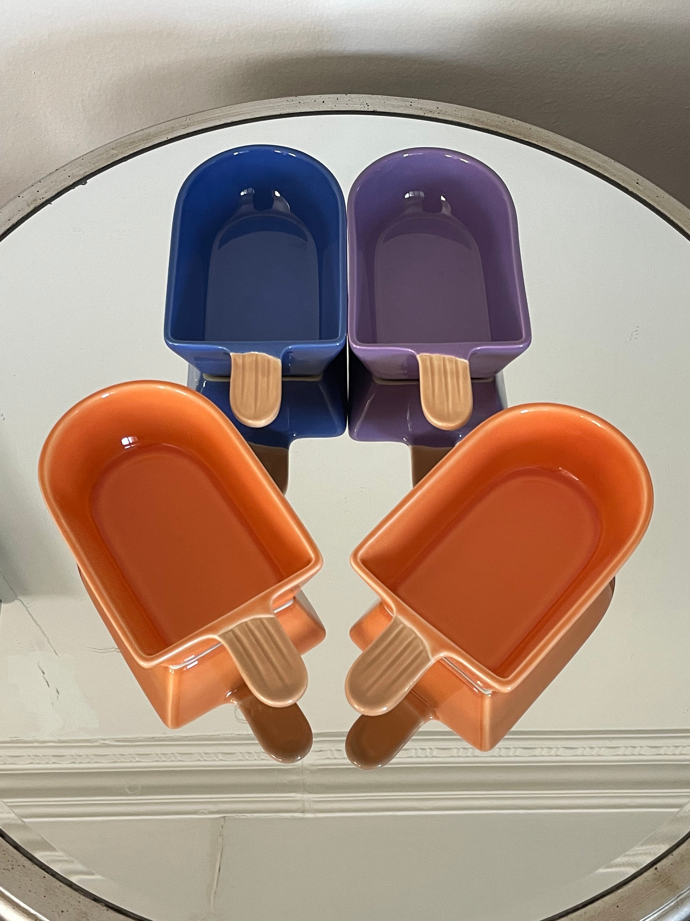 Vintage Popsicle Stick Ice Cream Bowls / Kitschy / Colorful / Knobler