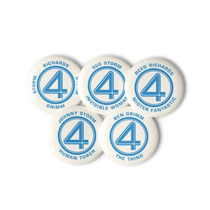 Fantastic Four Movie inspired Set of pin buttons