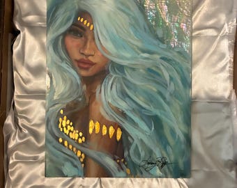 Lindsay Rapp Angel Hair - Dipinto originale / Tecnica mista su plexiglass 11x14