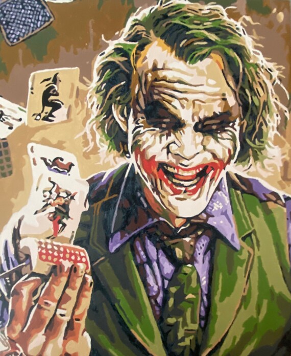 Heath Ledger Joker Painting on Canvas Modern Art Home Decor Etsy