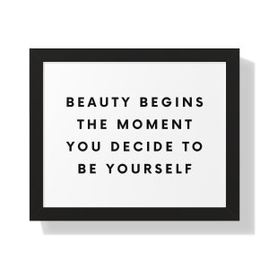 Inspirational Wall Art Framed Poster | Be yourself | Positive Affirmations | Motivational Quotes