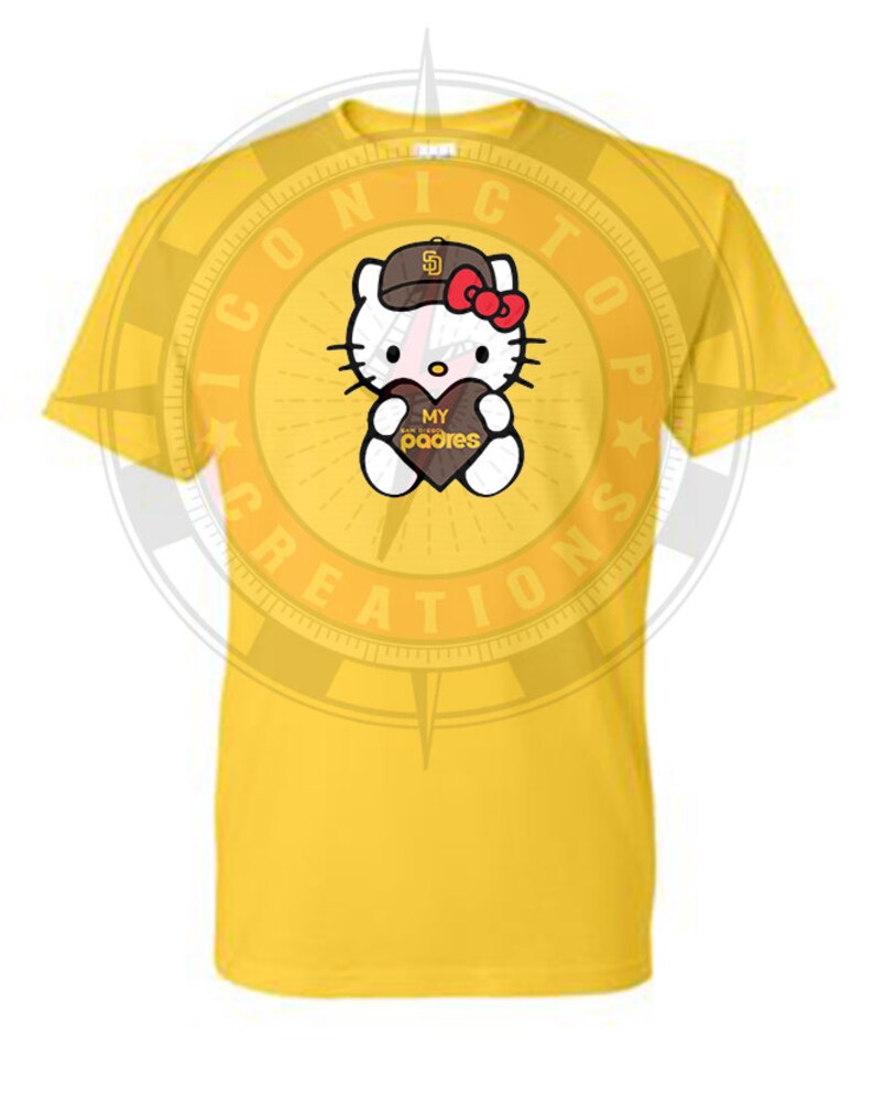 Hello Kitty San Diego Padres Love My Team Heart Baseball Shirt Etsy