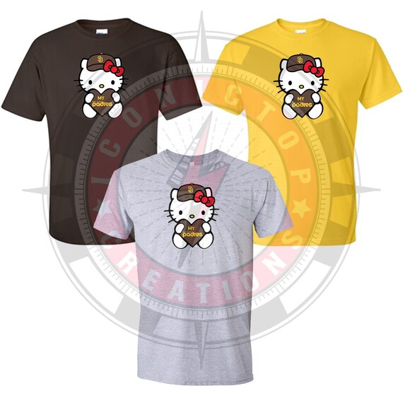 Hello Kitty San Diego Padres Love My Team Heart Baseball Shirt Etsy