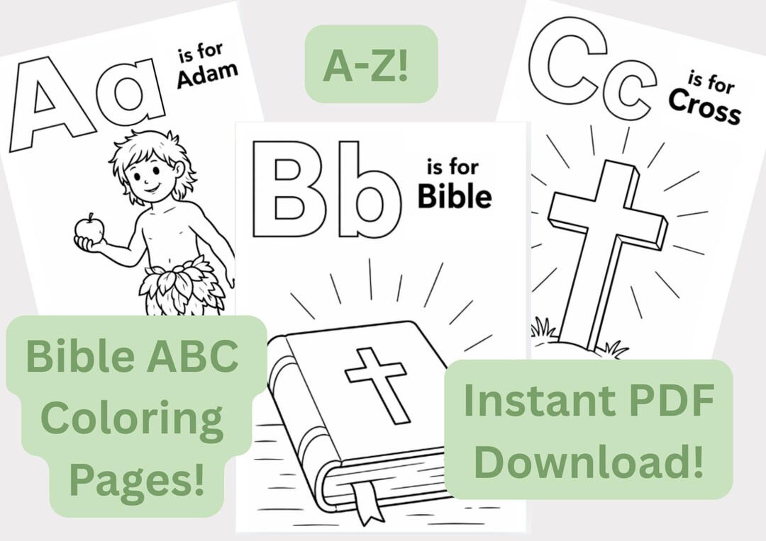 Christian Preschool Coloring Alphabet Workbook | Bible ABC Learning ...