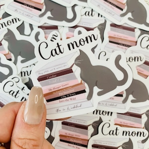 Cat mom sticker l Bookworm sticker