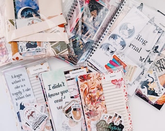 Book Lover Gift Grab Bag, Reading Journal, Stickers, Bookmarks