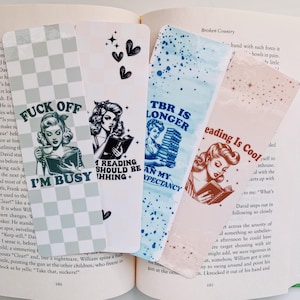 Retro reader girl bookmarks l bookisj gifts for readers l Neutral retro style