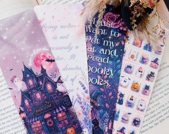 Whimsical Witchy Halloween Bookmarks l spooky Fall bookmarks