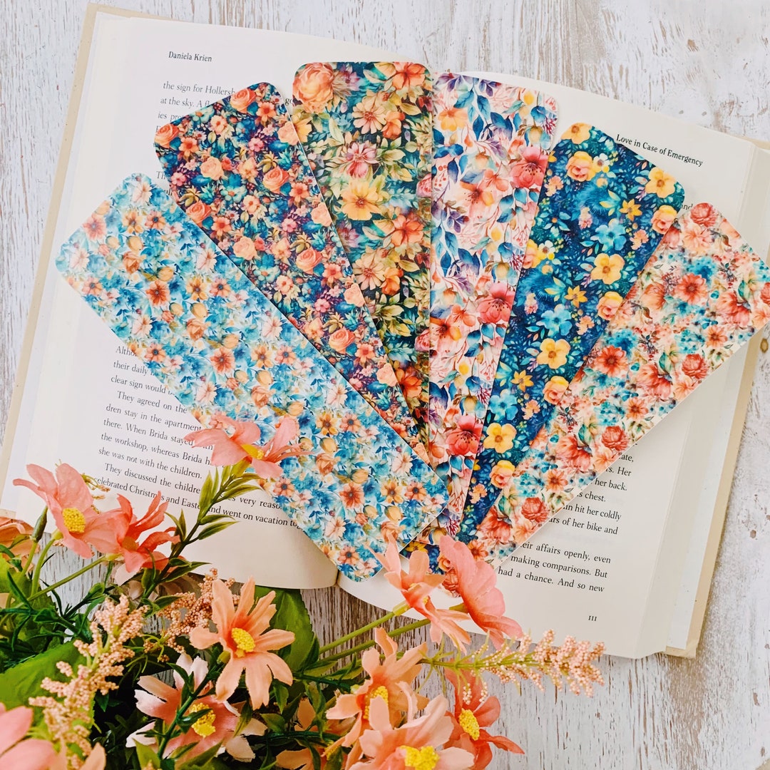 Colorful Floral Bookmarks L Spring Flowers Bookmarks - Etsy