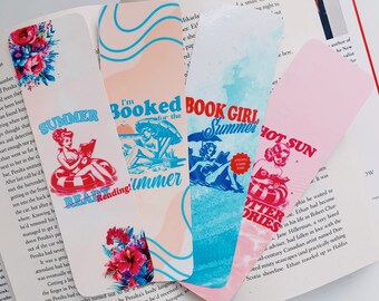 Book girl summer Bookmarks l retro bookmarks