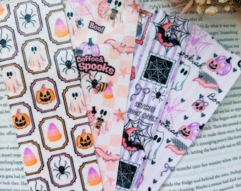 Marcapáginas con estampado de Halloween en tonos pastel | Marcapáginas espeluznantes y originales
