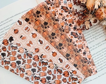Autumn pumpkin pattern bookmarks l Fall cozy bookmarks