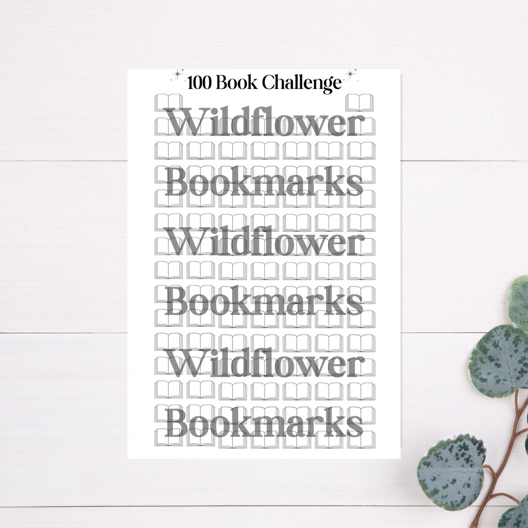 100 Book Reading Challenge Worksheet (PDF Download) - Etsy