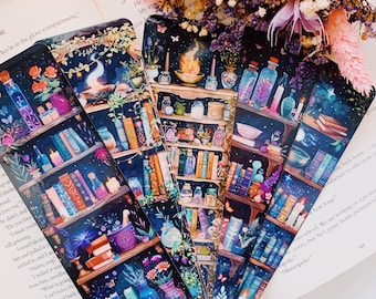 Witchy Book shelf bookmarks l Magical bookmarks for readers