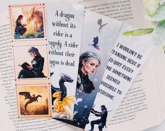Dragon rider bookmarks l Fantasy reader bookmark set