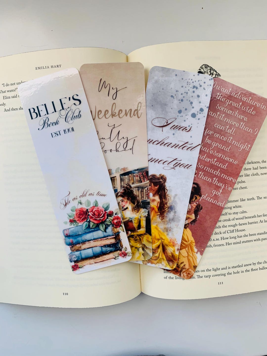 Beauty and the Beast Bookmark Set | Watercolor Fairytale Bookmarks - Etsy