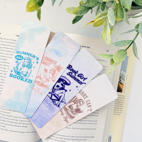 Book girl summer Bookmarks l retro bookmarks
