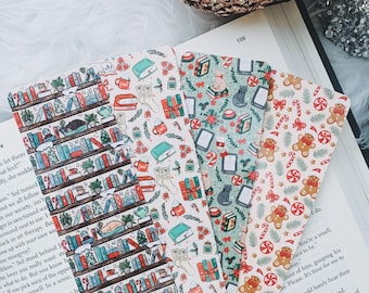 Christmas holiday doodle bookmarks l reader gift