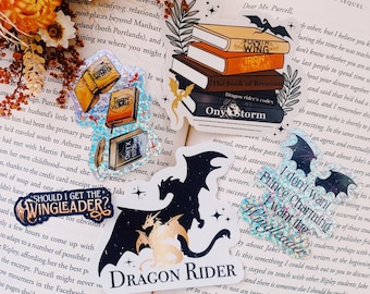 Fantasy Dragon Rider Sticker Set for Book Lovers (5-Piece)