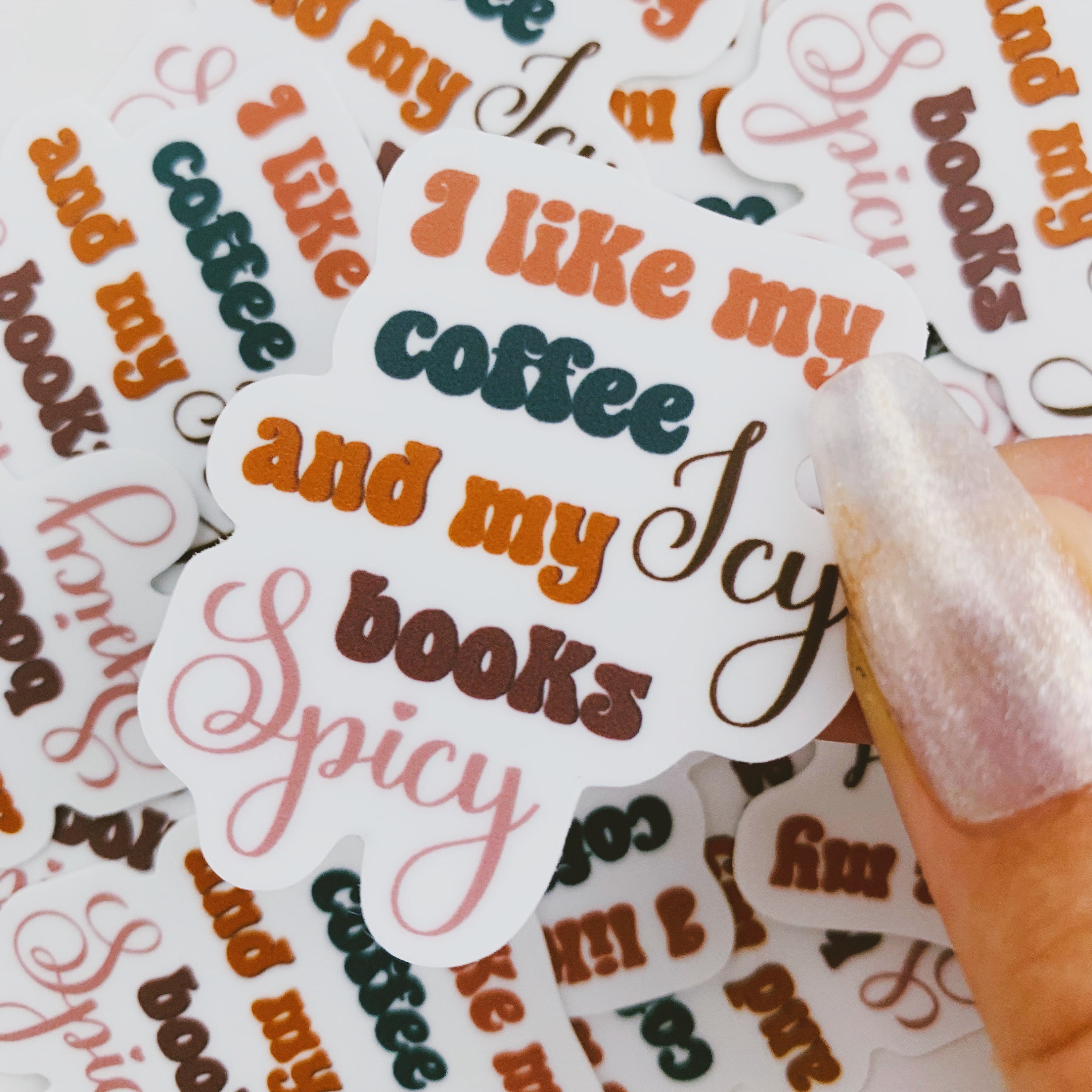 Books Spicy, Coffee Icy Sticker - Etsy