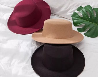 Flat Top Fedora Hat - Etsy Australia