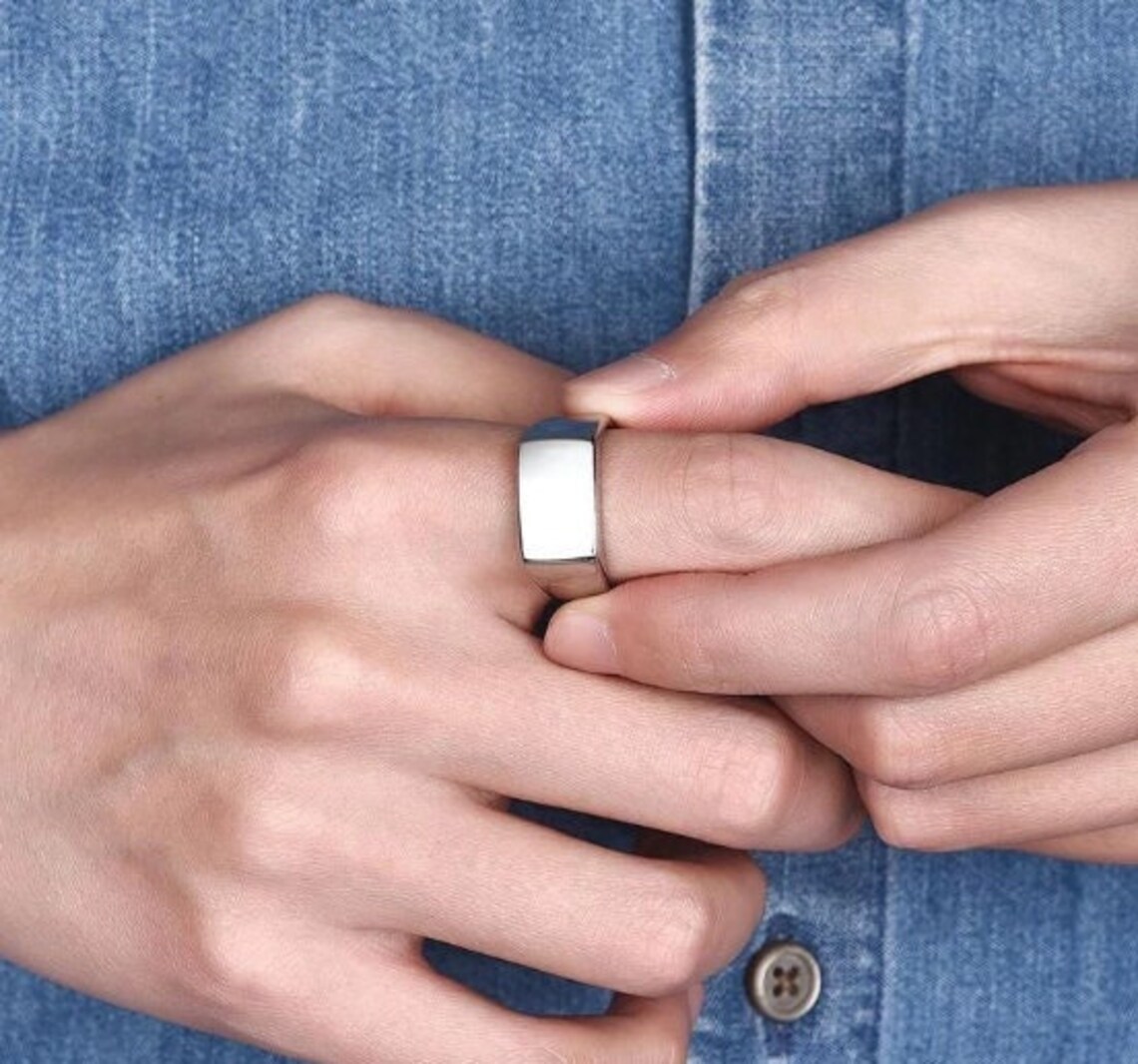Rectangle Mens Ring/ Ring/ Mens Ring/ for Etsy