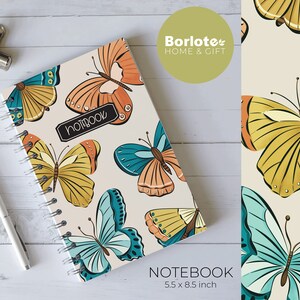 Hardcover Spiral Journal, Butterflies Notebook, Nature Notebook, Spiral Notebook, Bullet Journal colorful Notebook