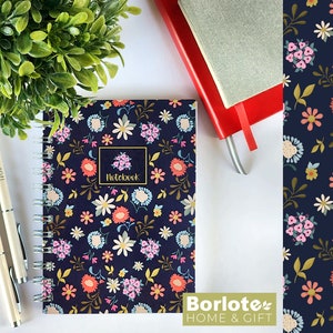 Spiral Floral Notebook Flower pattern Notebook Watercolor Notebook Spiral Notebook Bullet Journal Sketch Notebook