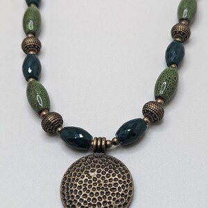 Brass & Crystal Beaded Necklace