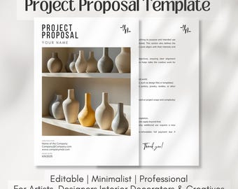 Modèle de proposition de projet minimaliste : canva modifiable (PDF)