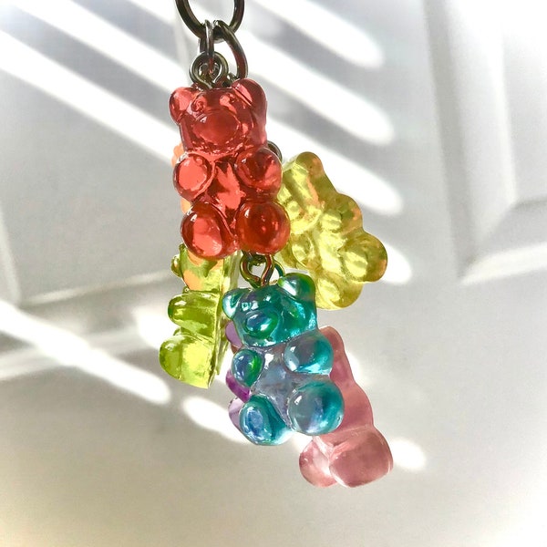 Rainbow Gummy Bear Keychain | Aesthetic Keychain | Kawaii Keychain | Cute Keychain