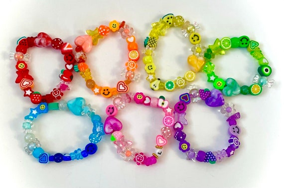 Rainbow Color Cluster Bracelets Y2K Kawaii Aesthetic 