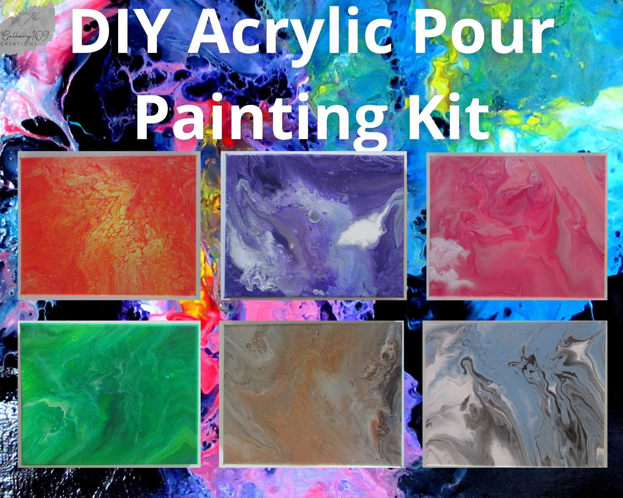 DIY Acrylic Pour Painting Kit for Kids & Adults 