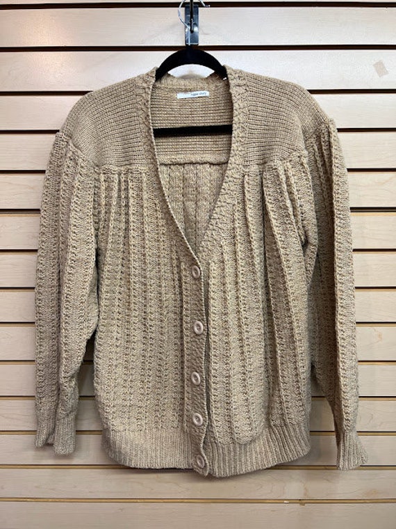 Brown Knitted Button up Sweater - image 1