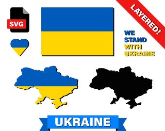 Ukraine, Cricut SVG, Ukraine Flag, Ukraine Country, Silhouette Download, Silhouette Cut Files, Clipart, Cricut Files, SVG, SVG Bundle