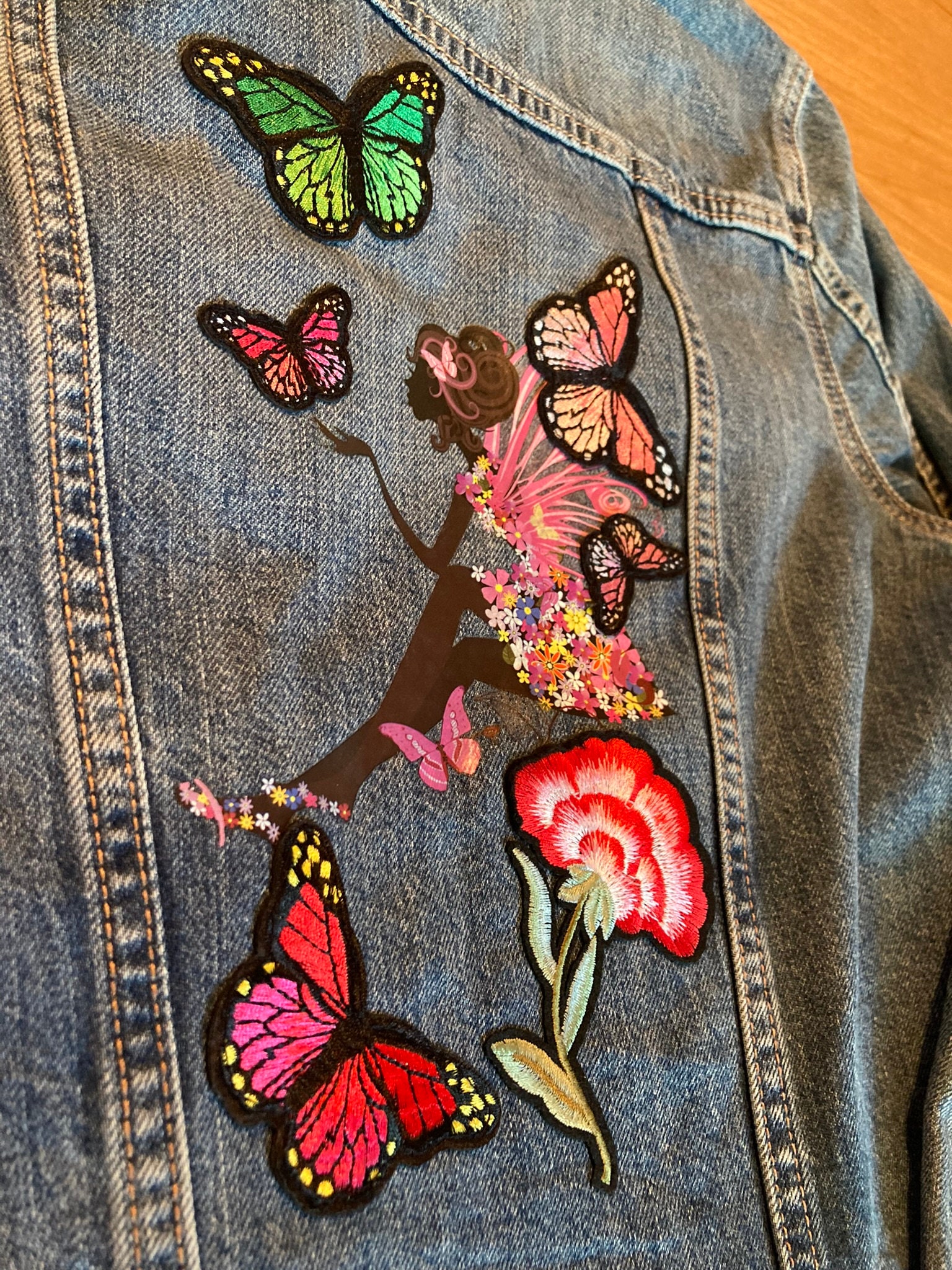 Social Butterfly Raw Edge Denim Jacket