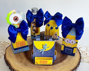 Yellow Bananas Party Favor. Inspired Treat Boxes. Party decor and gift boxes. Goodie Bag. Minions Party Box- Set 25 pc